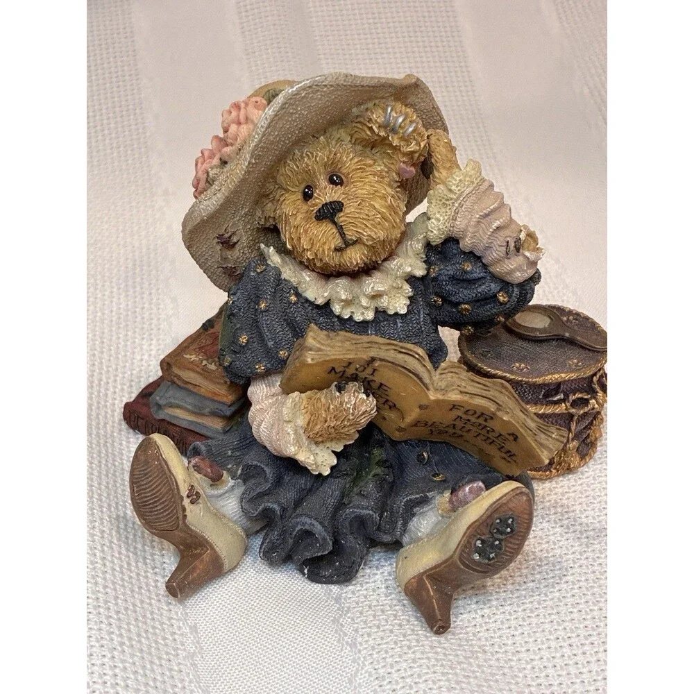 Boyds Bears Bearstone Prissy La Vogue Bear Figurine Resin Painted Boxed 4in 1999